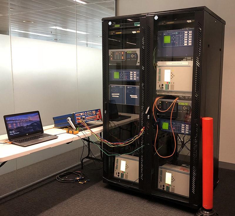 Smart Grid Lab protective relay control setup